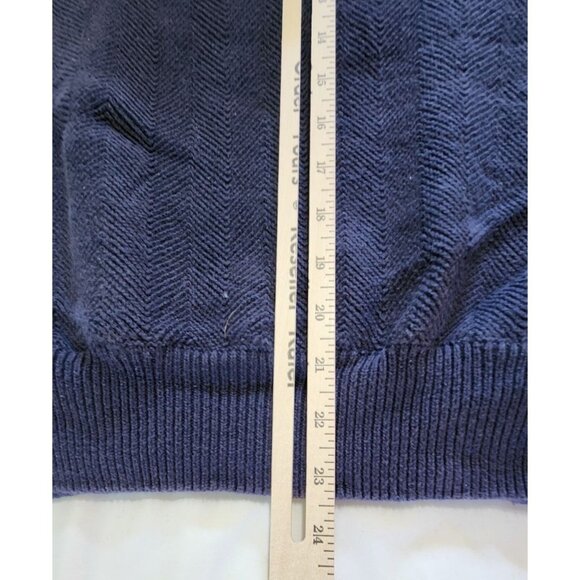 Vintage Roundtree & Yorke Mens Crewneck Sweater L Navy Blue Cabincore Classic - Picture 6 of 6